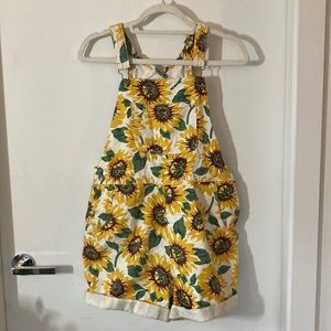 American Apparel Sunflower Print Overalls